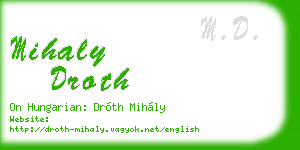 mihaly droth business card